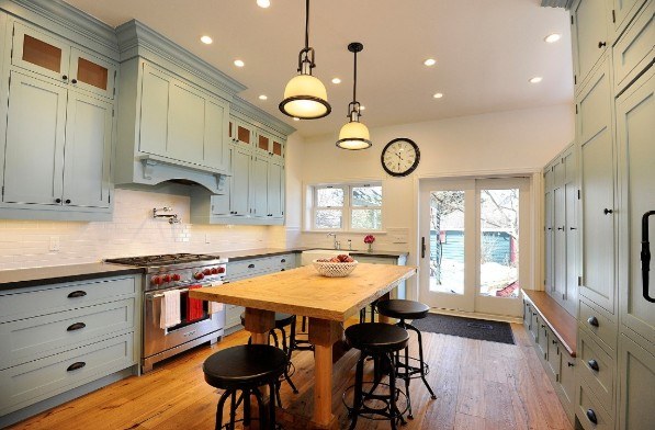 Table with stool kept in Kitchen