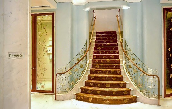 Stairs decorated with carpet